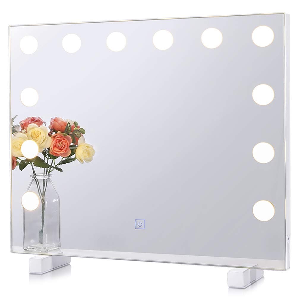 Chende Lighted Vanity Mirror with Dimmable LED Bulbs, Hollywood Style Makeup Mirror with Lights for Touch Control Design, 3 Different Lighting Settings