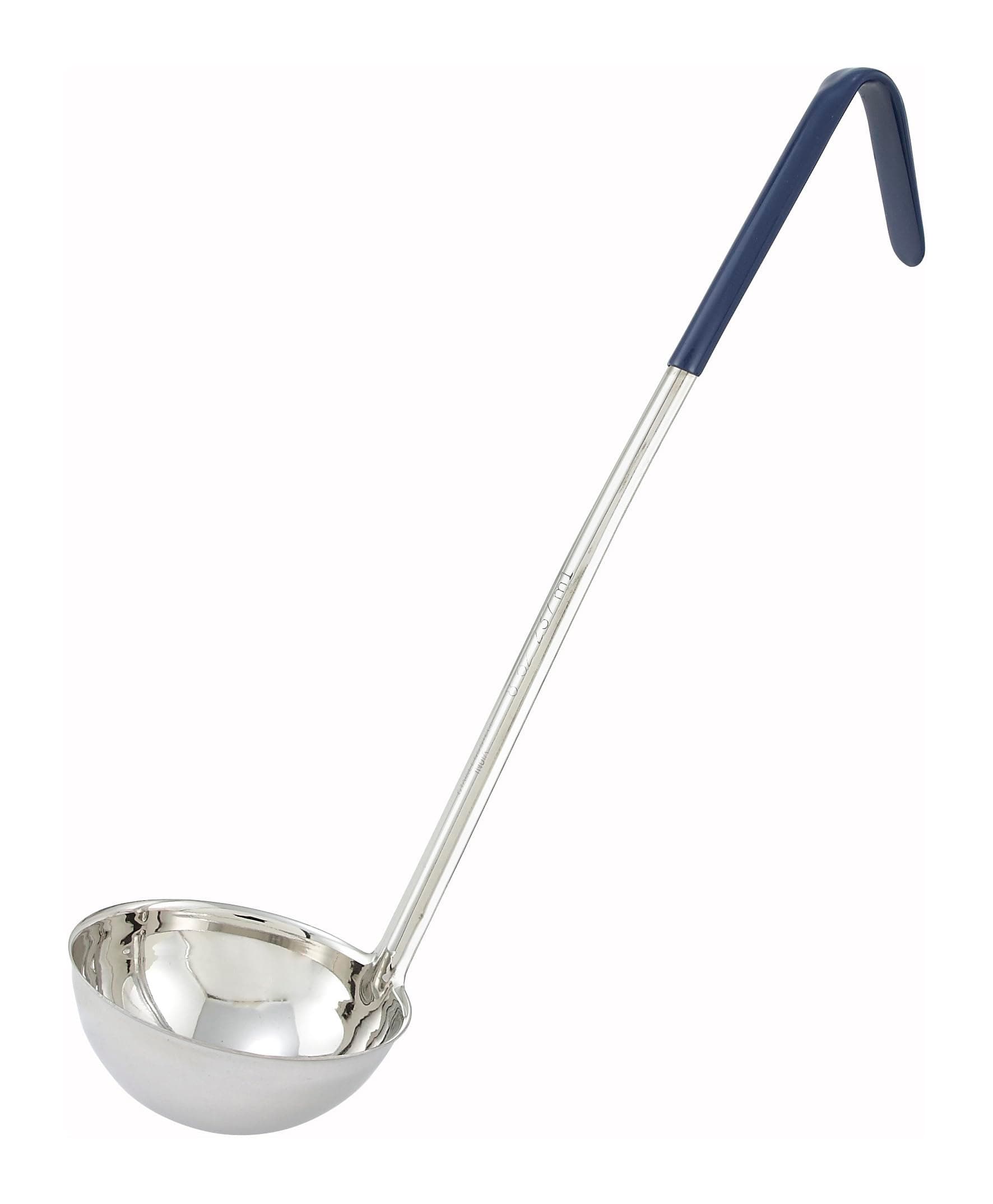 Stainless Steel Ladle with Blue Handle, 8-Ounce, Medium