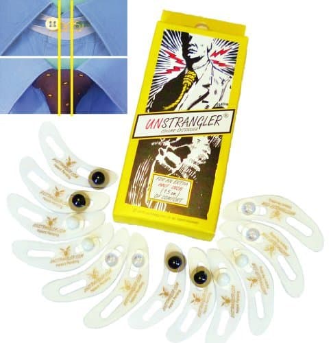 12-Pack UNSTRANGLER Collar Button Extender Expander. FREE UK DELIVERY. Add 1/2 Inch (1.5 cm) Extra Comfort To All Shirt Collars When Wearing A Tie. A True Wonder.