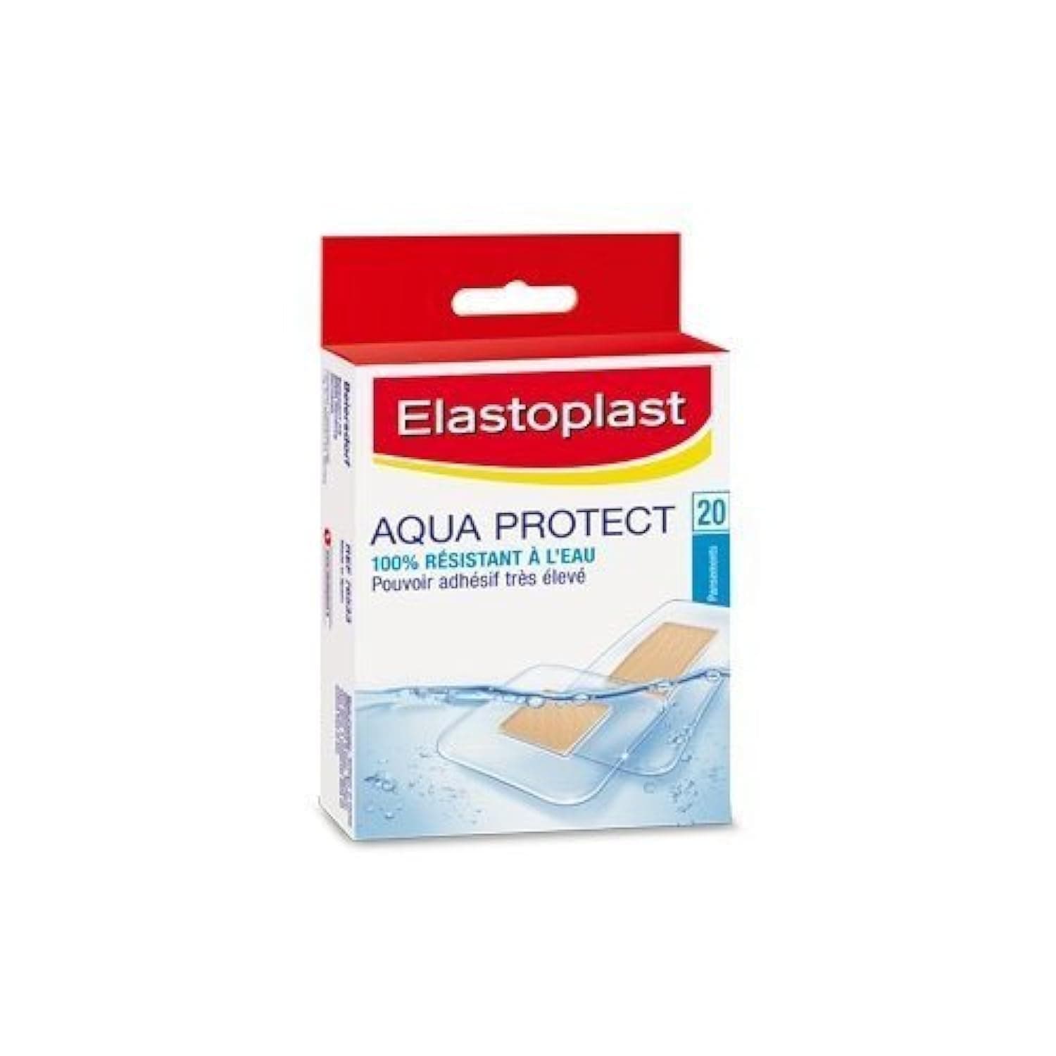 Aqua Protect Plasters (20 Plasters), 100% Waterproof for Swimming/Bathing, Strong Adhesion Non-Stick Wound Pad, Flexible and Breathable Plasters, Transparent and Discreet plasters, Clear