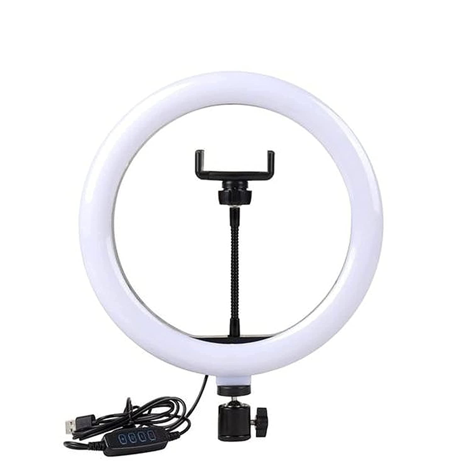 Dyazo 10 Inch LED Ring Light with 3 Level Brightness Dimmable Lighting for Vlogging, You Tube Video, Photo Shoot Live Streaming & Makeup Compatible with All Smart Phones & Cameras