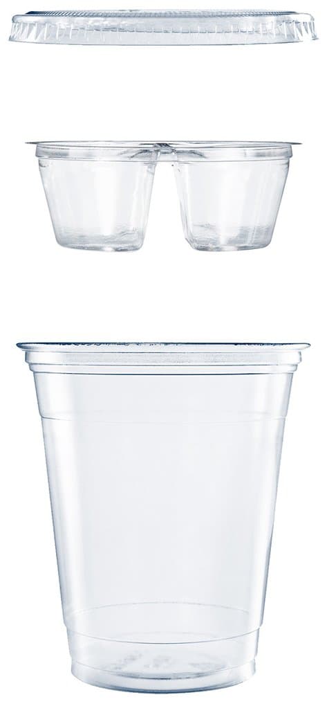 DART PF35C2CP Grab and Go Kit Combo with Two Compartment Insert (Case of 500 Kits), Clear, 12 oz