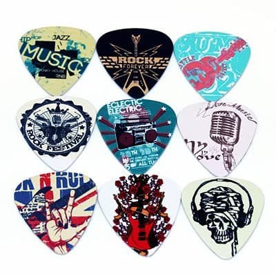9Pcs Pearl Celluloid Guitar Picks 1.00mm Premium Guitar Plectrums for Acoustic/Electric Guitar