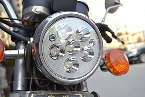 Round White 30W 6-LED Motorcycle Universal 18-19cm 7" Headlight Scooter High Low beam light Bulb Lamp for Honda Yamaha Suzuki