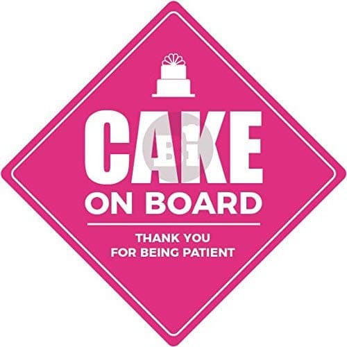 BAKING IT Cake on Board Car Sticker - durable vinyl (Diamond Shaped)