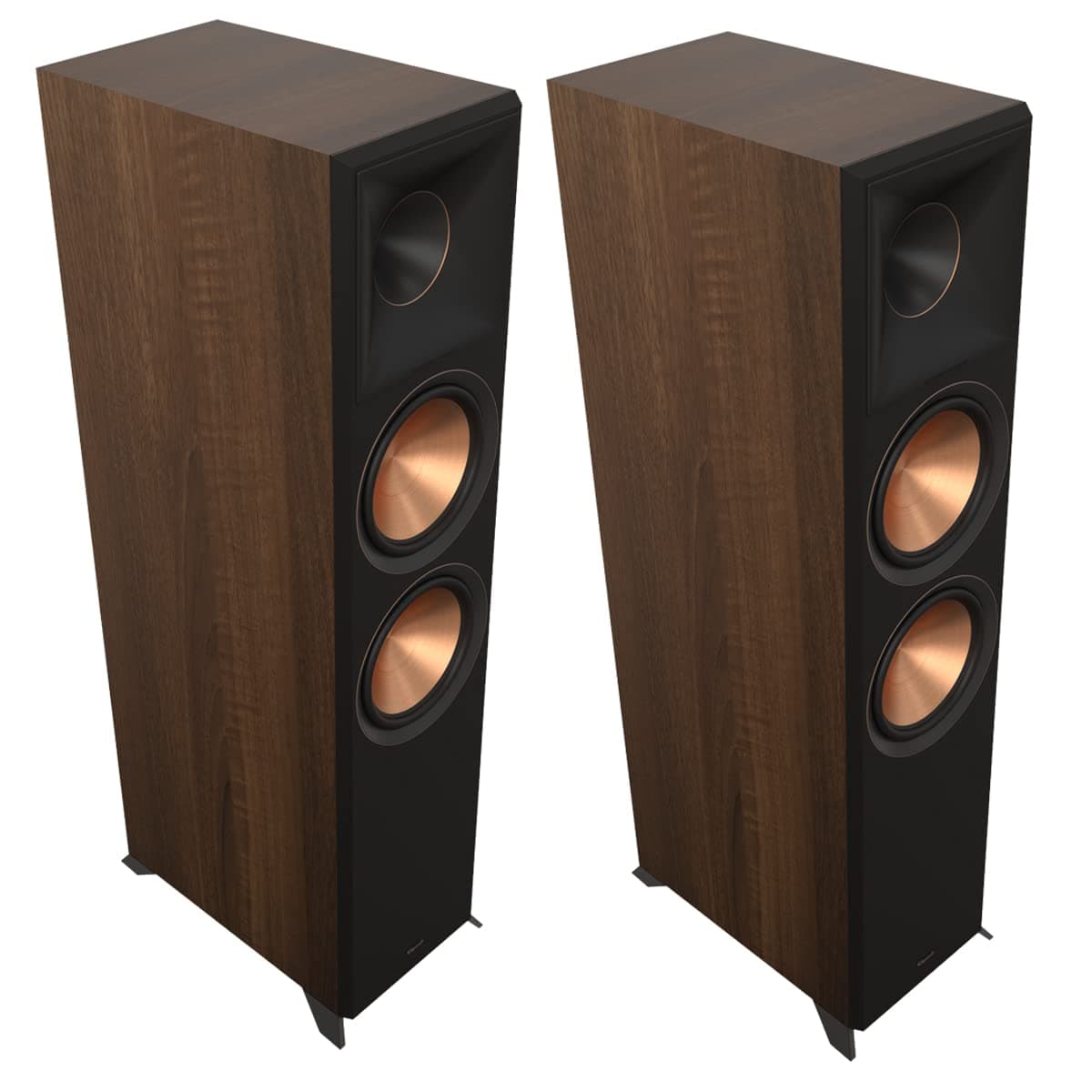 Klipsch Reference Premiere RP-8000F II 2.0 Dual Floor Standing Speaker Pair Large 90° x 90° Hybrid Track Horn 8" Cera Metallic Woofer for Walnut Premium Home Theater Sound