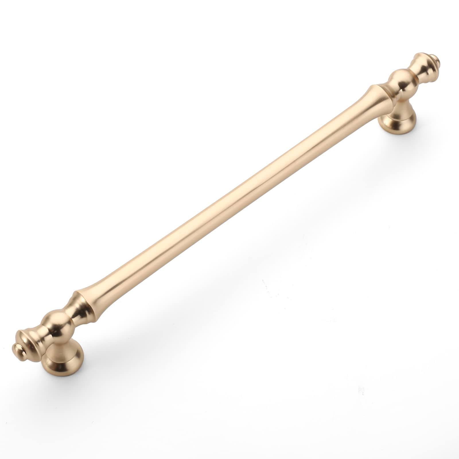 Amerdeco 6 Pack Brushed Brass Cabinet Pulls 192mm Hole Center Cabinet Hardware Gold Kitchen Cabinet Handles for Bathroom Drawer Pulls Dresser Pulls UK0017