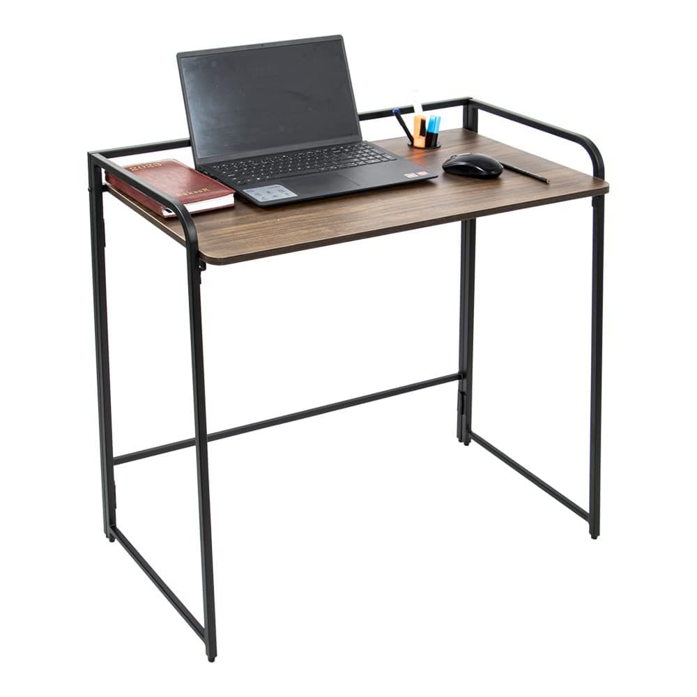 Foldable Study Table || Desk with Wooden Top and Metal Legs with in-Built Pen Holder||Premium Computer,Laptop and Study Table for Students and Adults
