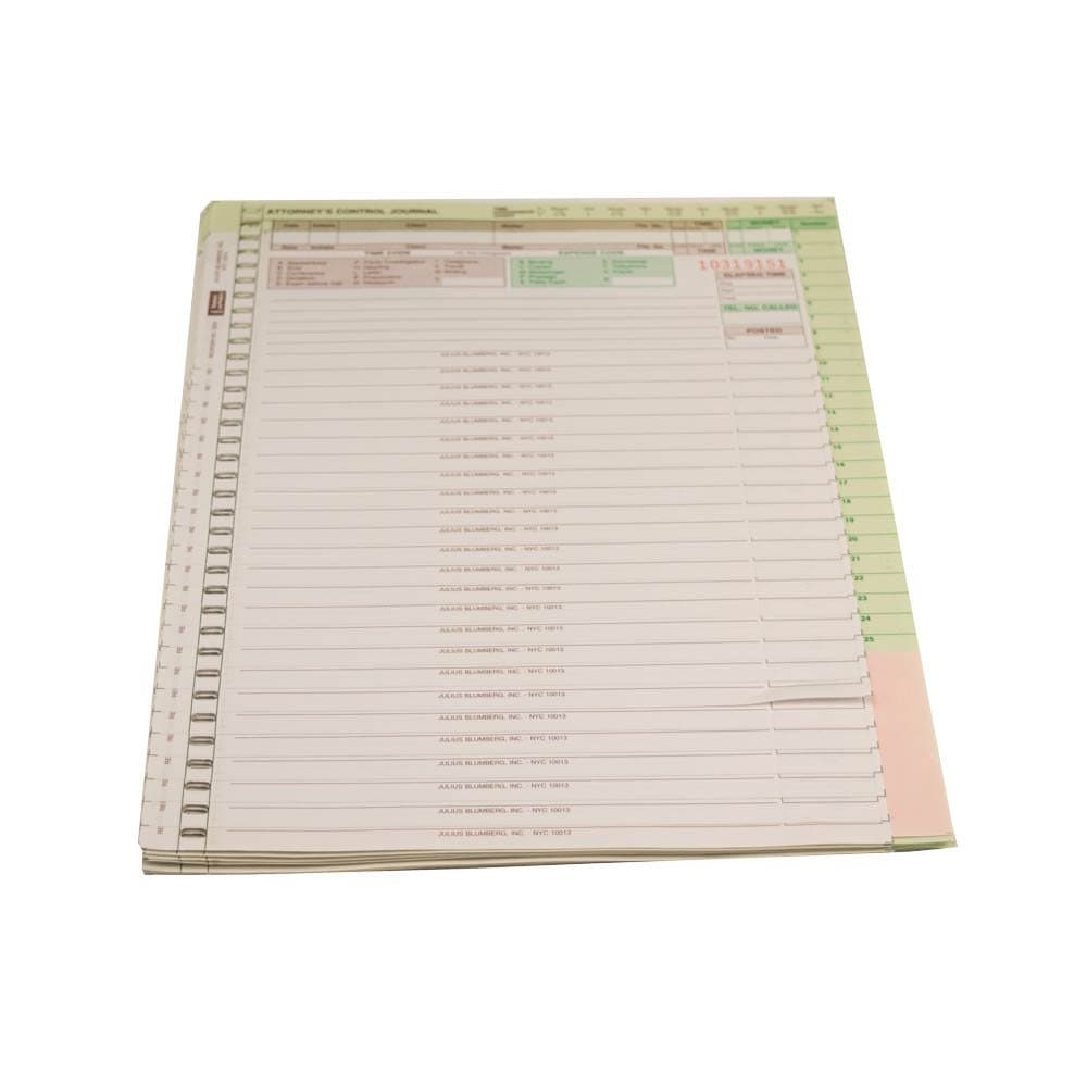 Bill by Time & Expense Slips with Journal Sheets for Attorneys and Professionals, 250 per Package, from Blumberg