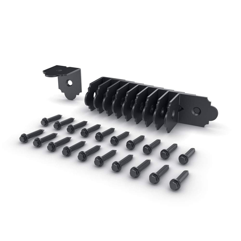 OZCO Laredo Sunset Standard 2" Rafter Clips with Matching Hardware, Black Powder-Coated Galvanized Steel Clips for Outdoor Wood Structures, 10-Pack, 56617