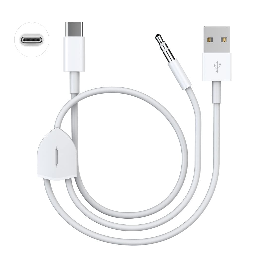 2in1 Type C to 3.5mm Audio Charging Cable Compatible with Google Pixel 4/4XL, Samsung Galaxy S20/S20 and OtherPhone with Type C Port, Works with Car Stereo, Speaker, Headphone While Charge Phone