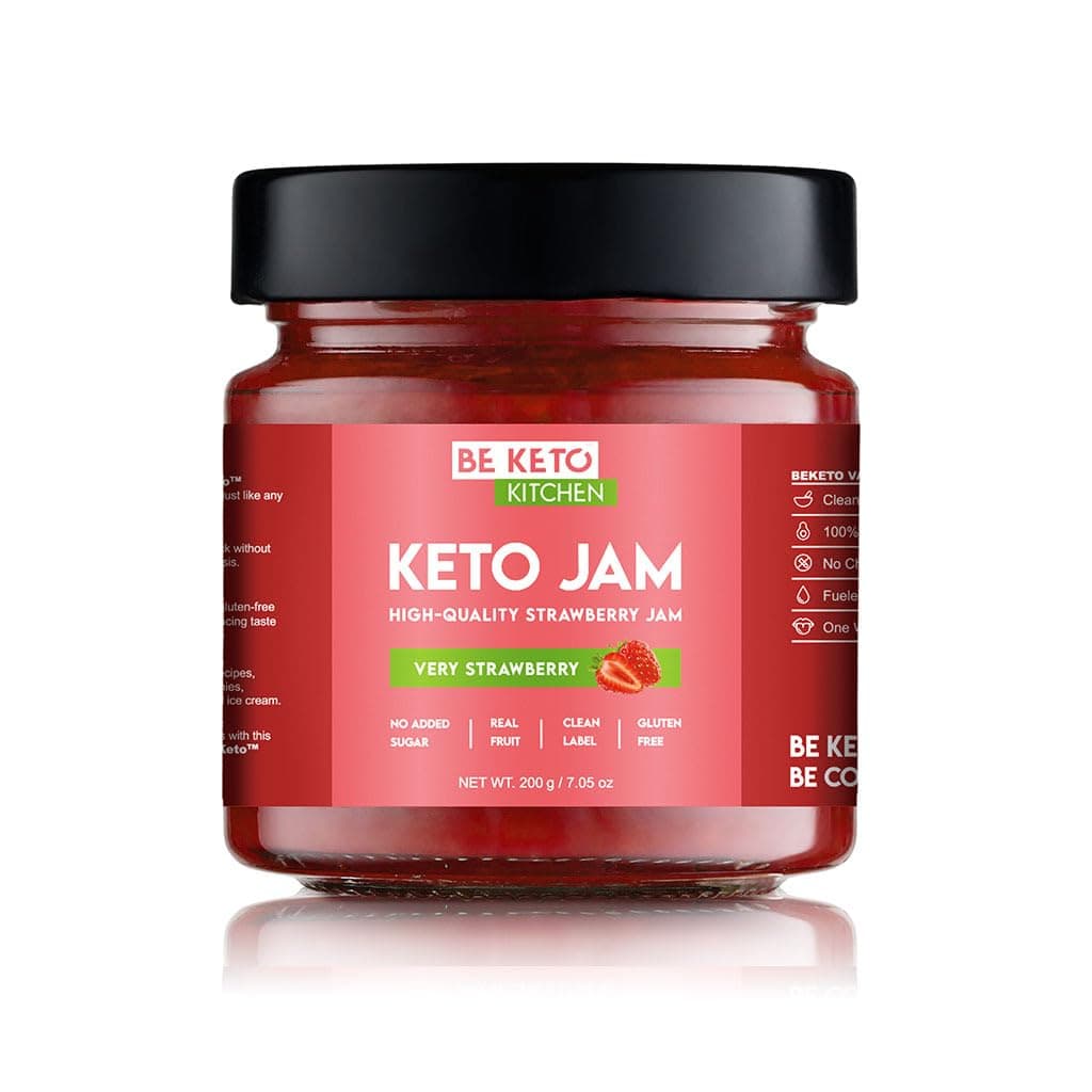 BeKeto Very Strawberry Jam 200g - Low Carb, No Added Sugar - Keto Friendly High Quality Fruit Spread - Vegan, Gluten Free