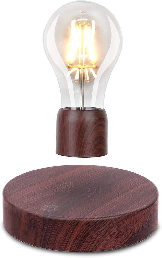 VGAzer Magnetic Levitating Floating Wireless LED Light Bulb Desk Lamp for Unique Gifts, Room Decor, Night Light, Home Office Decor Desk Tech Toys