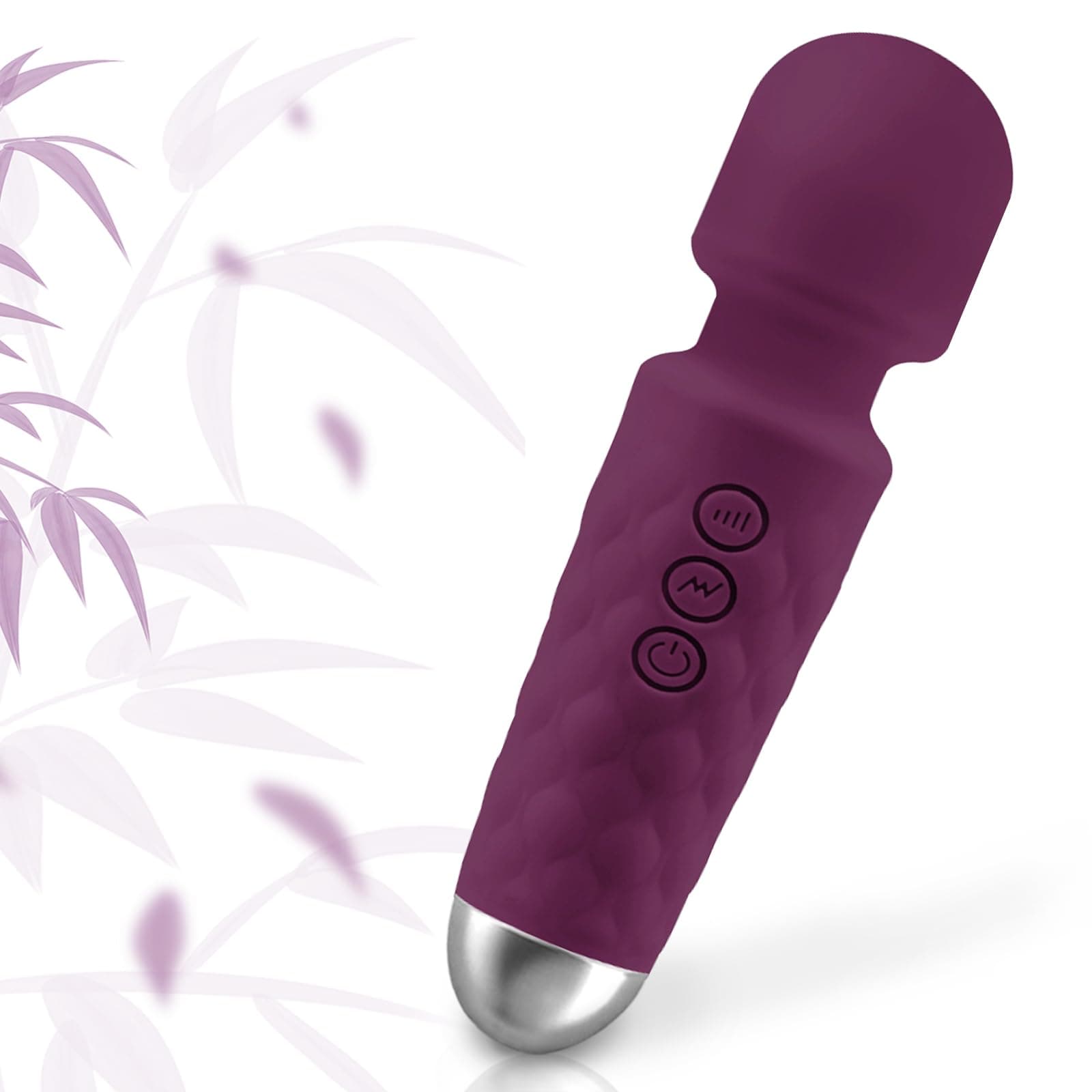 Compact Multi-Frequency Portable Massager, Silicone Shell Skin-Friendly, for Neck Shoulder Legs Back to Relieve Fatigue(Grape Purple)