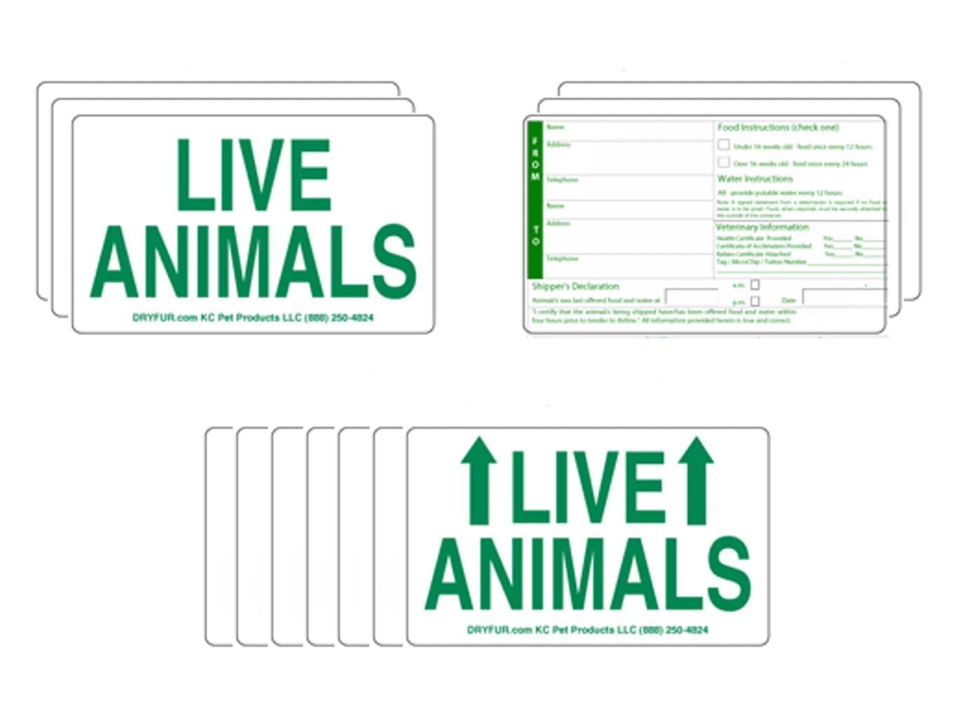 Live Animal Label Sets Pro Pack - 200 Labels - Enough to Label 50 Travel kennels