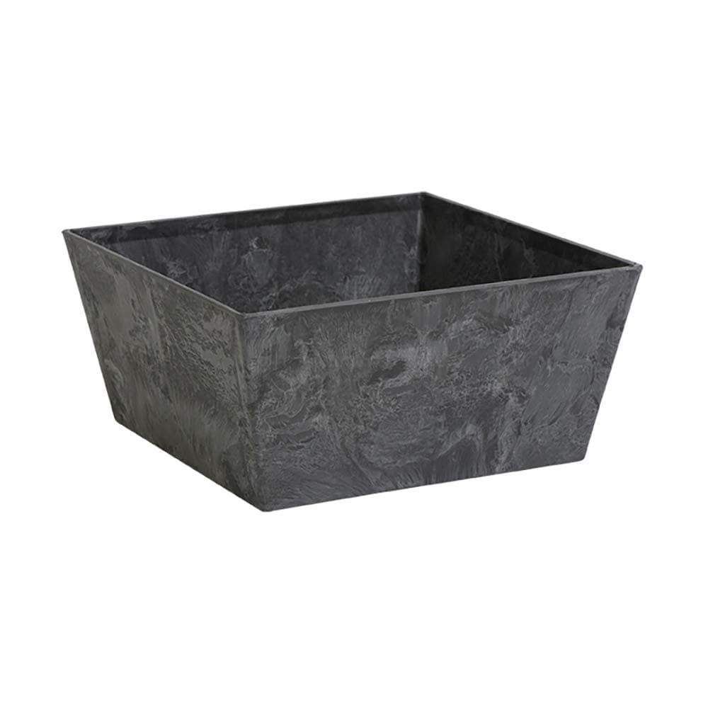 Novelty Ella Low Square Planter, 12-Inch, Black