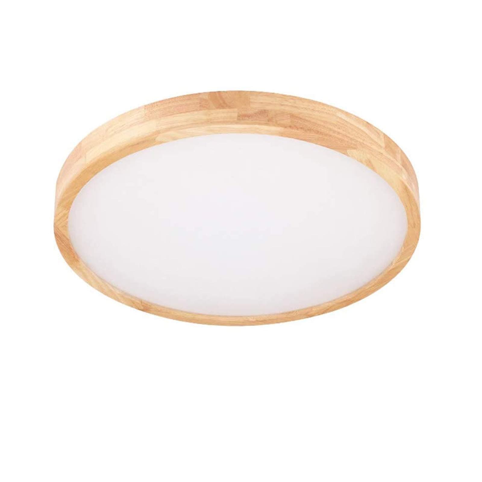 VinDeng Round Minimalism LED Ceiling Light Flush Mount, 24w Nordic Dimmable Ceiling lamp with Wood Acrylic Bedroom Hallway-40cm Stepless dimming