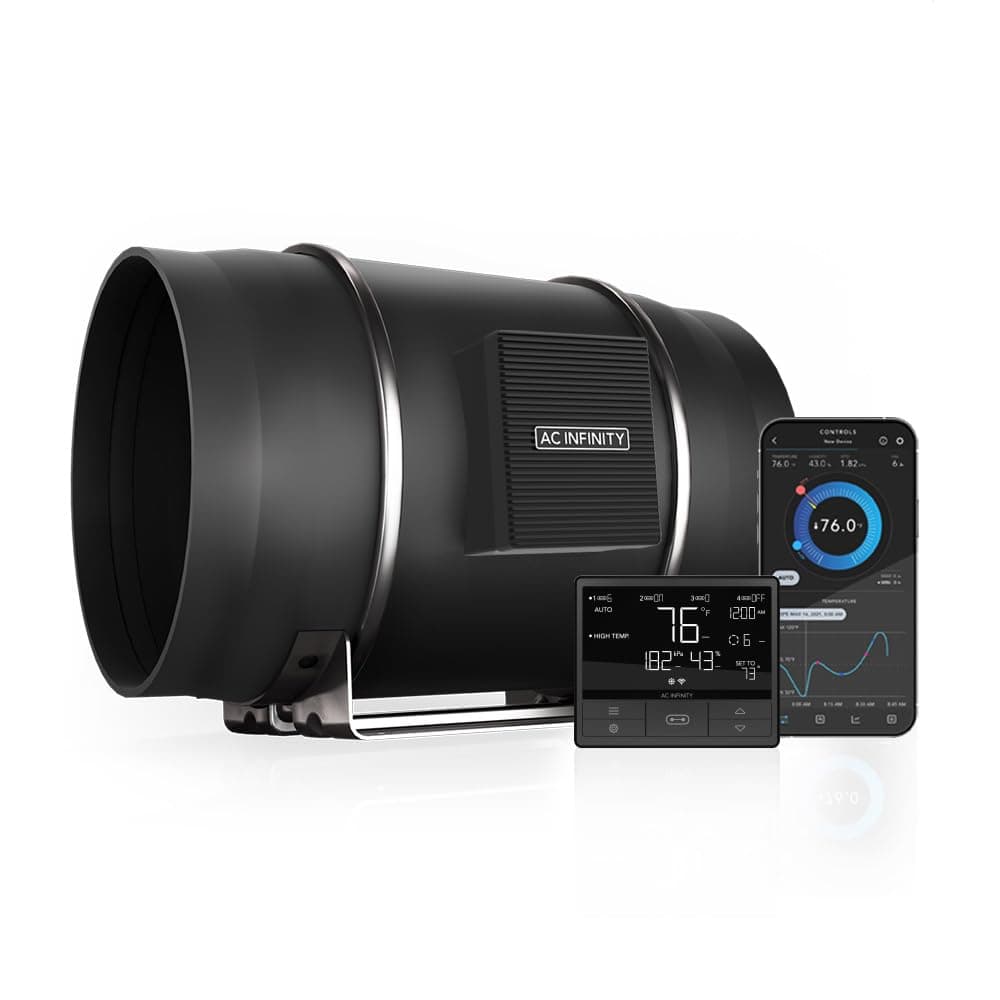 CLOUDLINE PRO T12, Quiet 12” Inline Duct Fan with Temperature Humidity VPD Controller, WiFi Integrated App Control - Ventilation Exhaust Fan for Heating Cooling, Grow Tents, Hydroponics