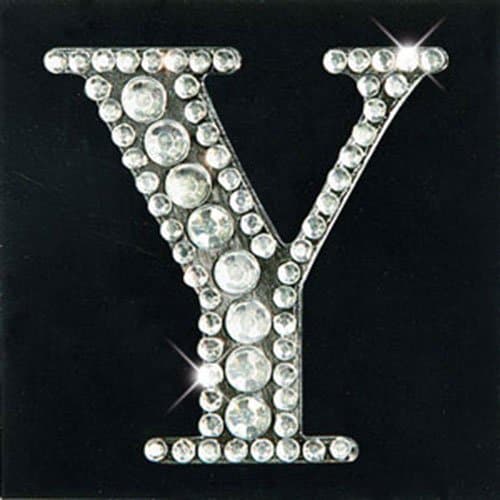 Large Crystal Self Adhesive Letter Sticker - Y