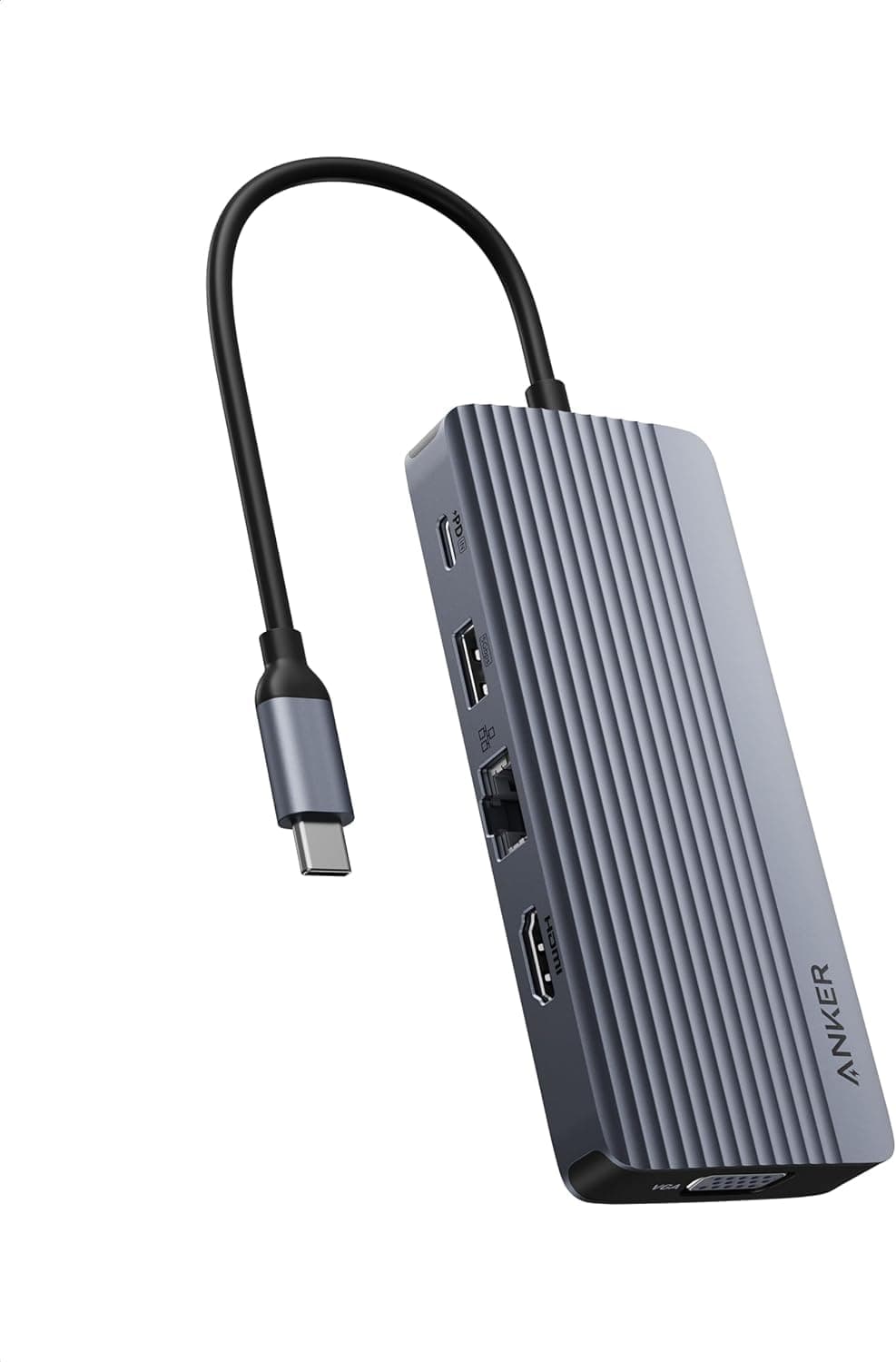 Anker 10-in-1 USB C Hub, Dual-Display USB C Docking Station, One 4K@30Hz HDMI, 1080p VGA, 100W Power Delivery, 5 Gbps USBC&A Data Ports, for Dell XPS, Dell Vostro 5320 Laptop and More