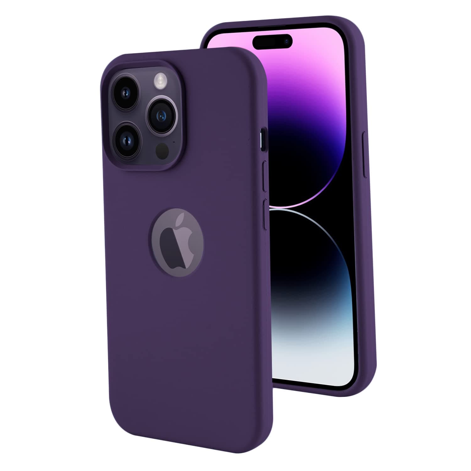 VONZEELiquid Silicone Soft Back Cover for iPhone 14 Pro Max Case, Shockproof Slim Camera & Full Body Protection Non Yellowing Cover with Microfiber Lining & Logo Cut (6.7 Inch) -Deep Purple