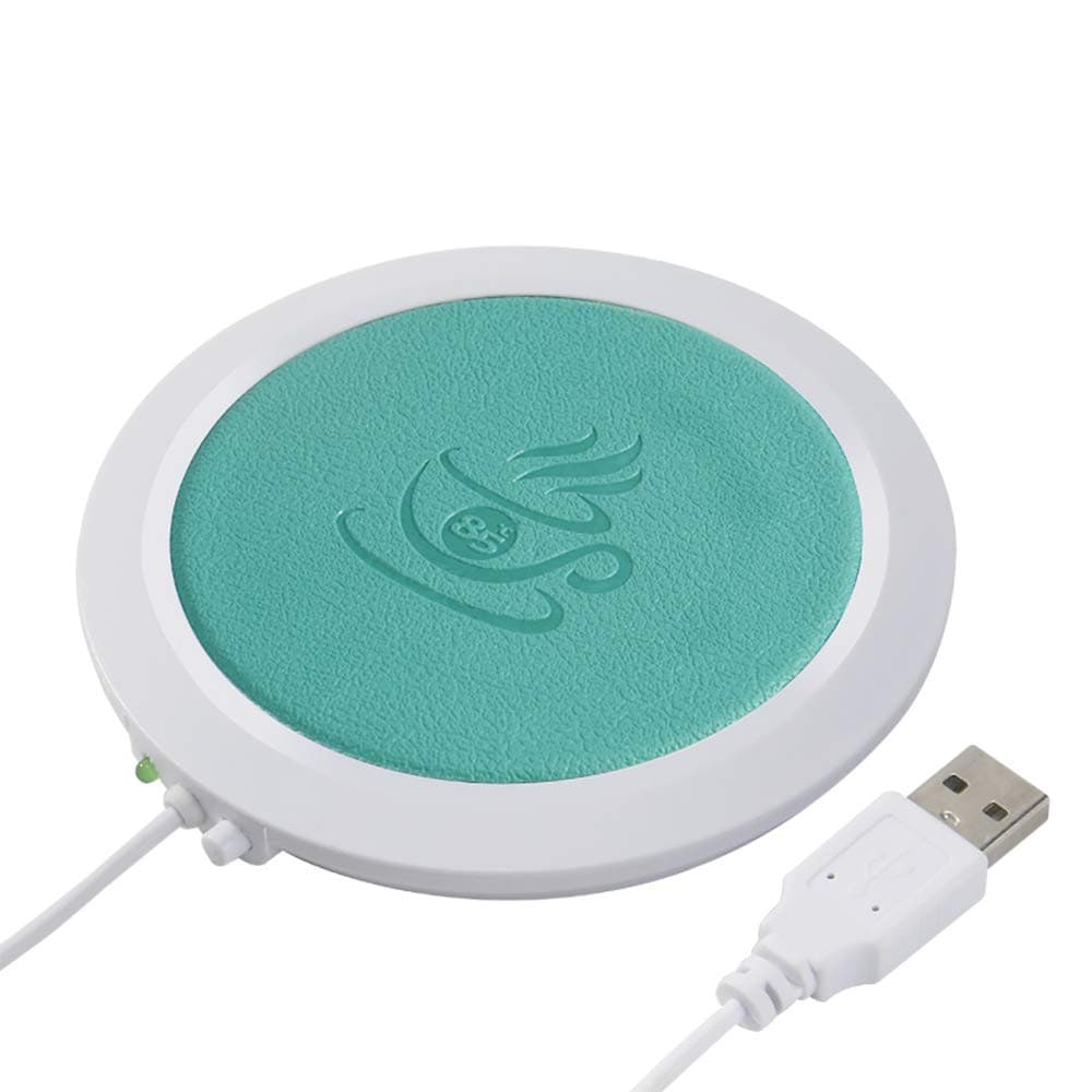 Coffee Mug Warmer, ONEVER PU Coffee Warmer Plate with Automatic Shut Off Temperature Up to 185℉/85℃for Desk & Office Coffee Accessories (Blue)