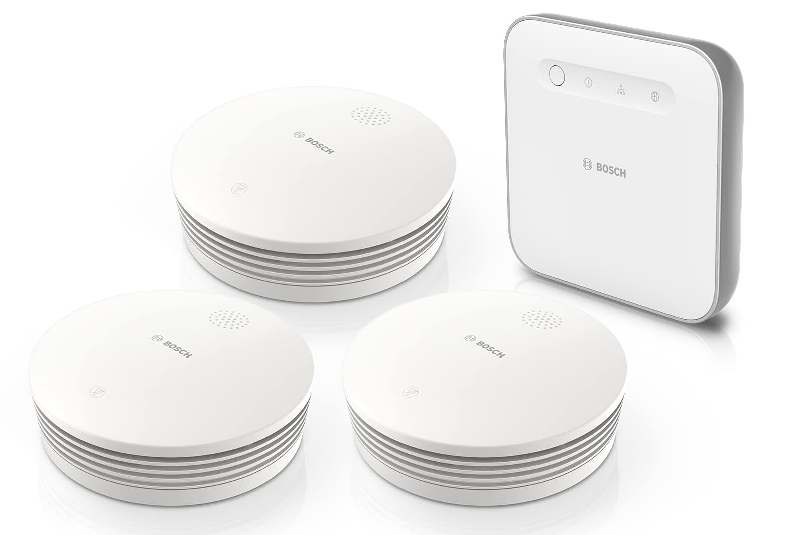 Bosch Smart Home Fire Warning Set, 3x Smoke Detector II, 1x Controller II