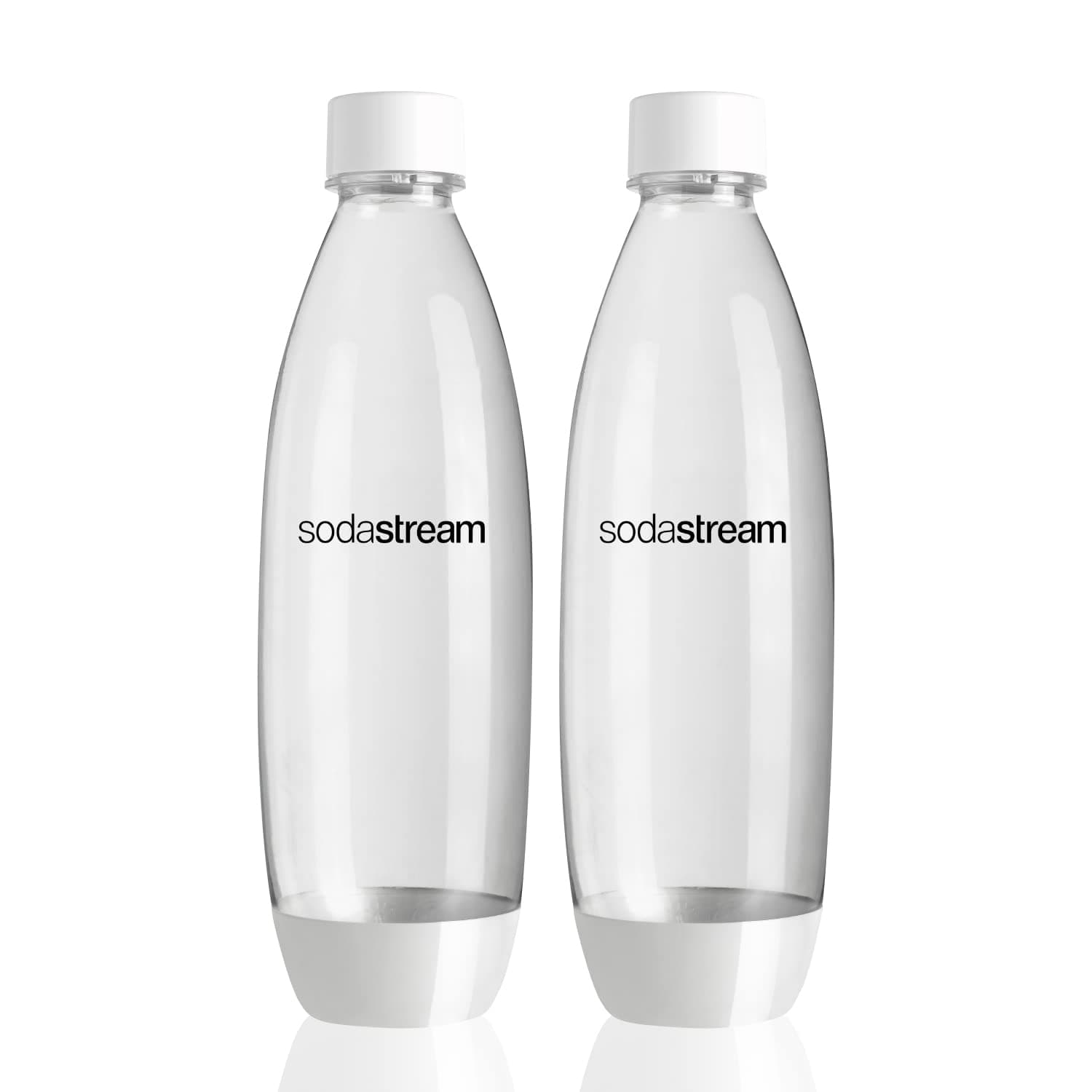 Sodastream 1l Carbonating Bottles - Fit to Source/Genesis deluxe Makers (Twin Pack) (White)