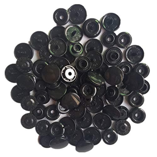 200 Sets Size 20 T5 Resin Plastic Black Snaps Buttons Fasteners Punch Poppers for Cloth Diaper/Buttons/Bibs/Nappies/Mama Pads/Unpaper Towels …