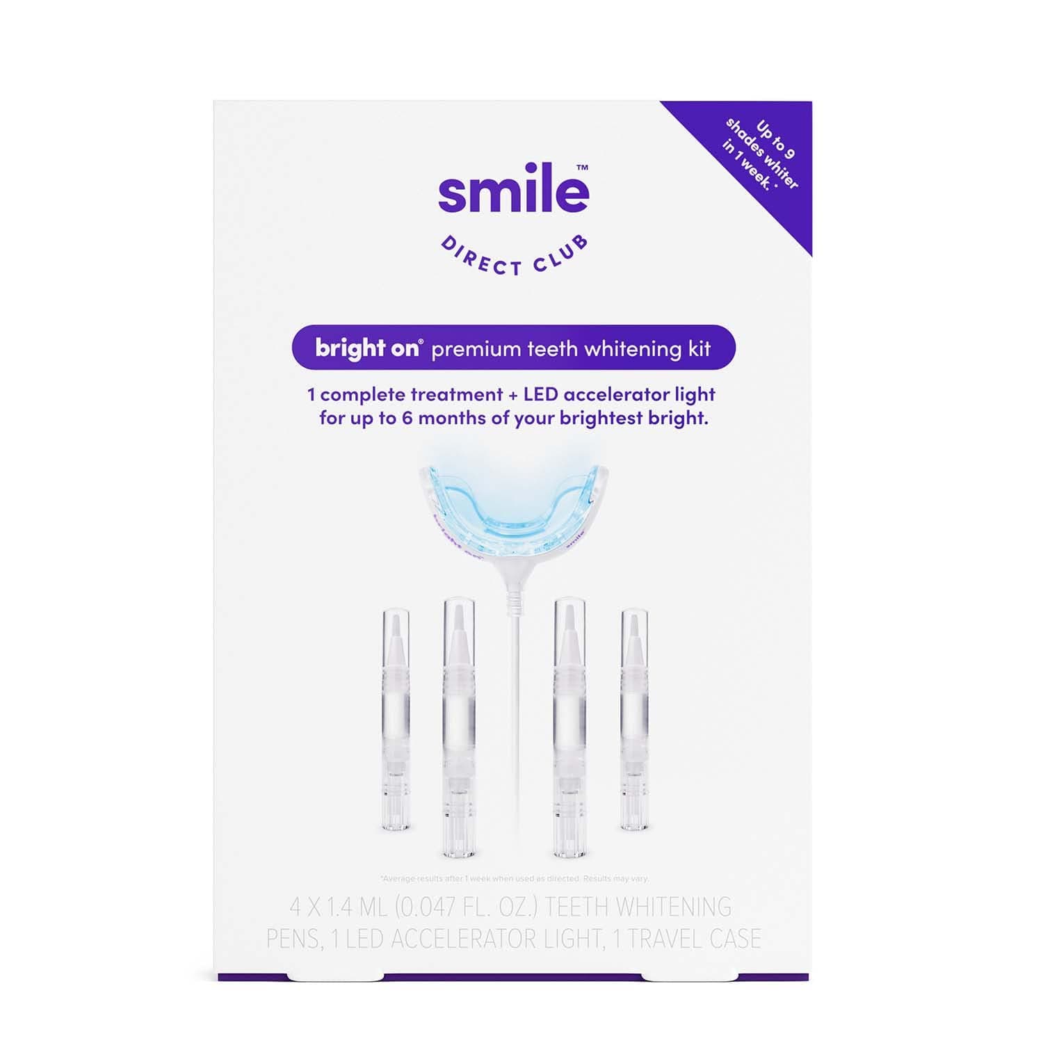 Teeth Whitening Kit with LED Light - 4 Pack Gel Pens - Professional Strength Hydrogen Peroxide