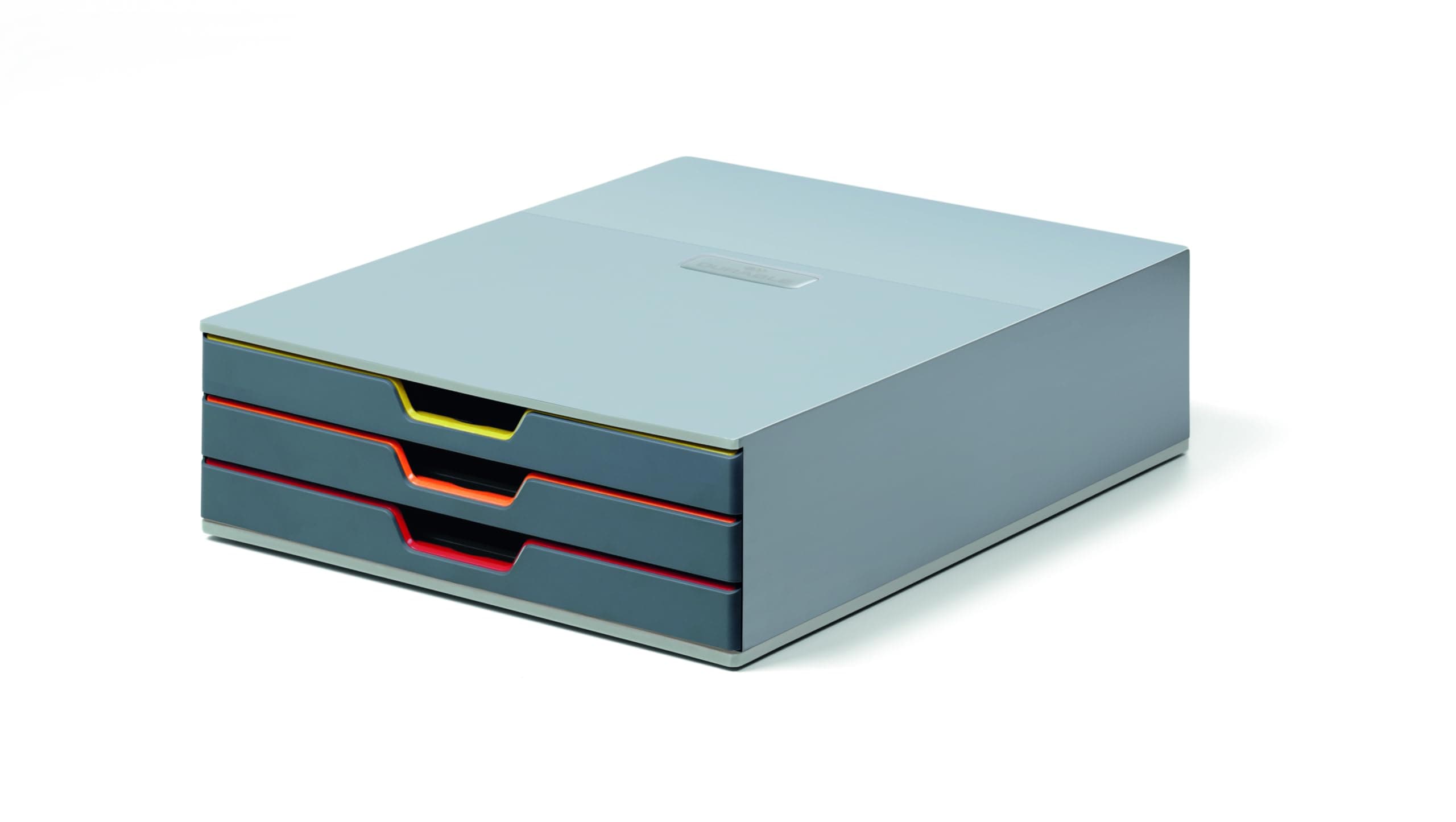 Durable VARICOLOR® 3 Drawer Unit - Desktop Drawer Set with 3 Colour Coded Draws - Perfect for Storing Documents and Paper Work