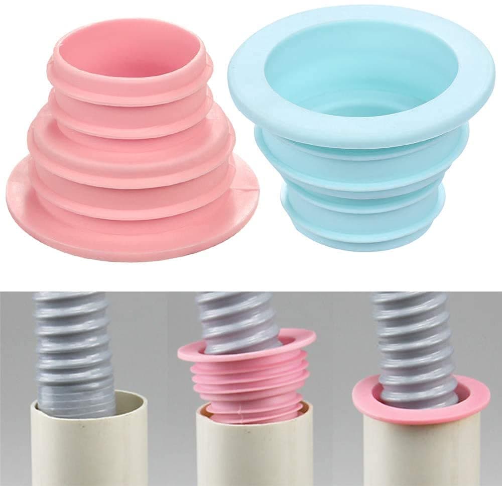 Drain Pipe Seal Hose Silicone Plug, Silicone Sealing Plug Kitchen Pipe Sewer Seal Ring Washing Machine Drain Multipurpose Pipe Connector Bathroom Kitchen Laundry Bathroom Bathtub (Pack of 1)