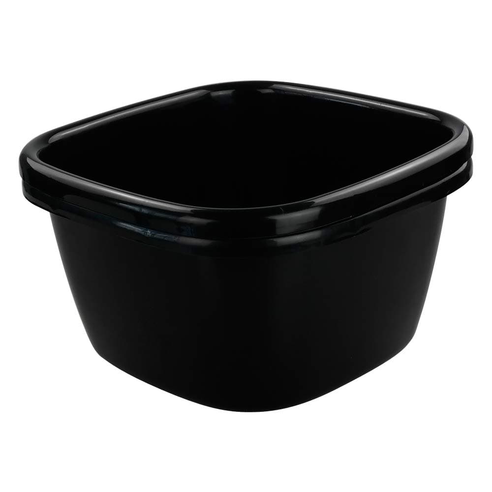 2-Pack 18 Quart Large Plastic Wash Basin Dishpan, Black