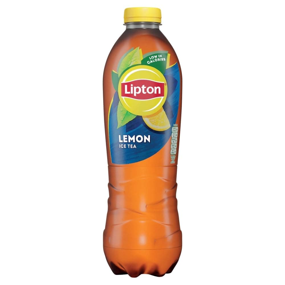Lipton Lemon Bottled Ice Tea 1.25 L, low calorie soft drink, 100% black tea extract