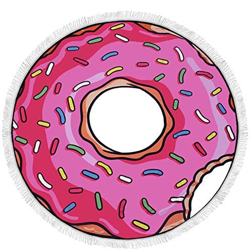 RdChicLog Large Round Beach Towel Soft Beach Throw Round Shawl Blanket Boho Gypsy Tablecloth Yoga Picnic Rugs 59inches (Doughnut)