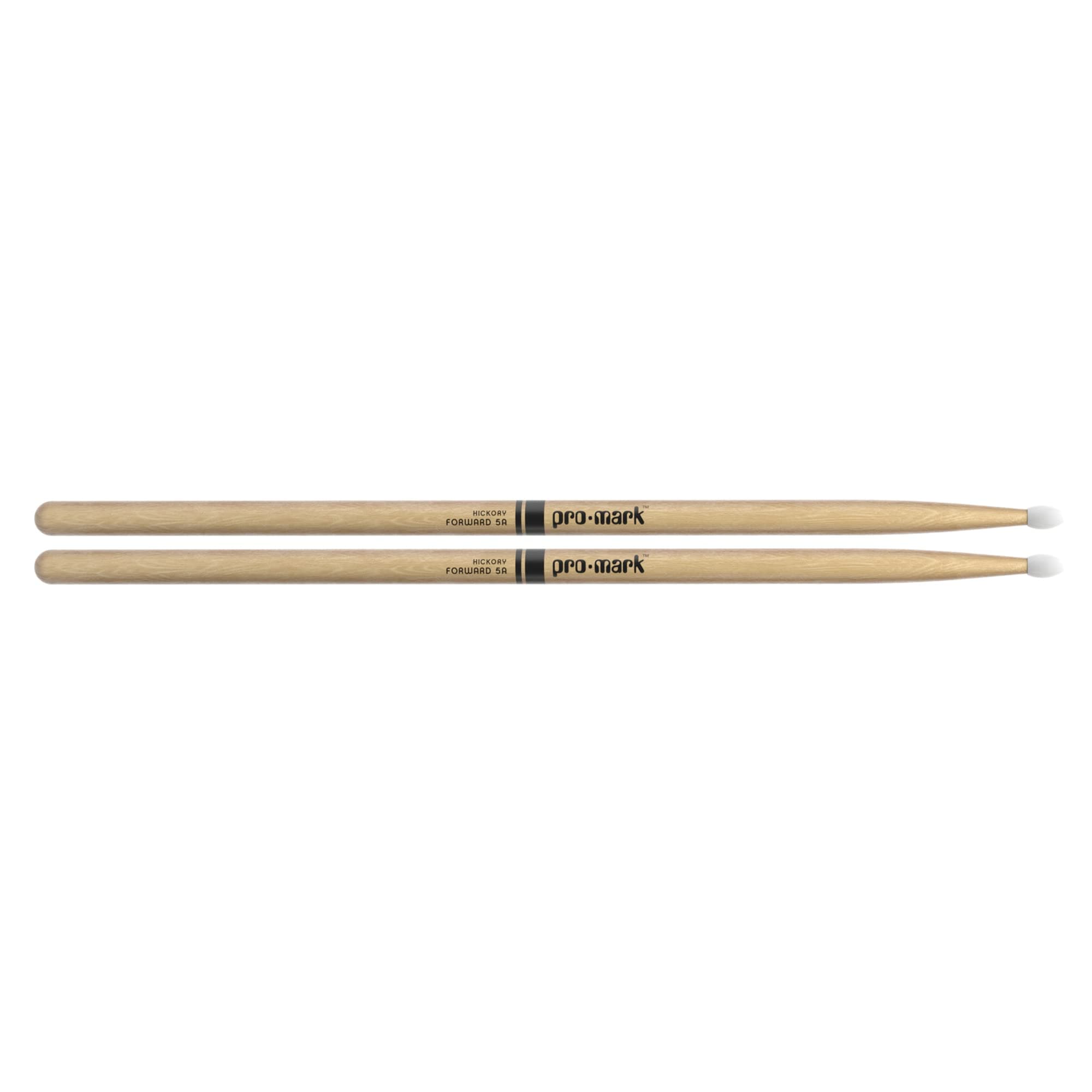 ProMark Drum Sticks - Classic Forward Hickory 5A Drumsticks - Drum Sticks Set - Drum Accessories - Wood Drumsticks for Adults and Youth - Oval Nylon Tip - 1 Pair