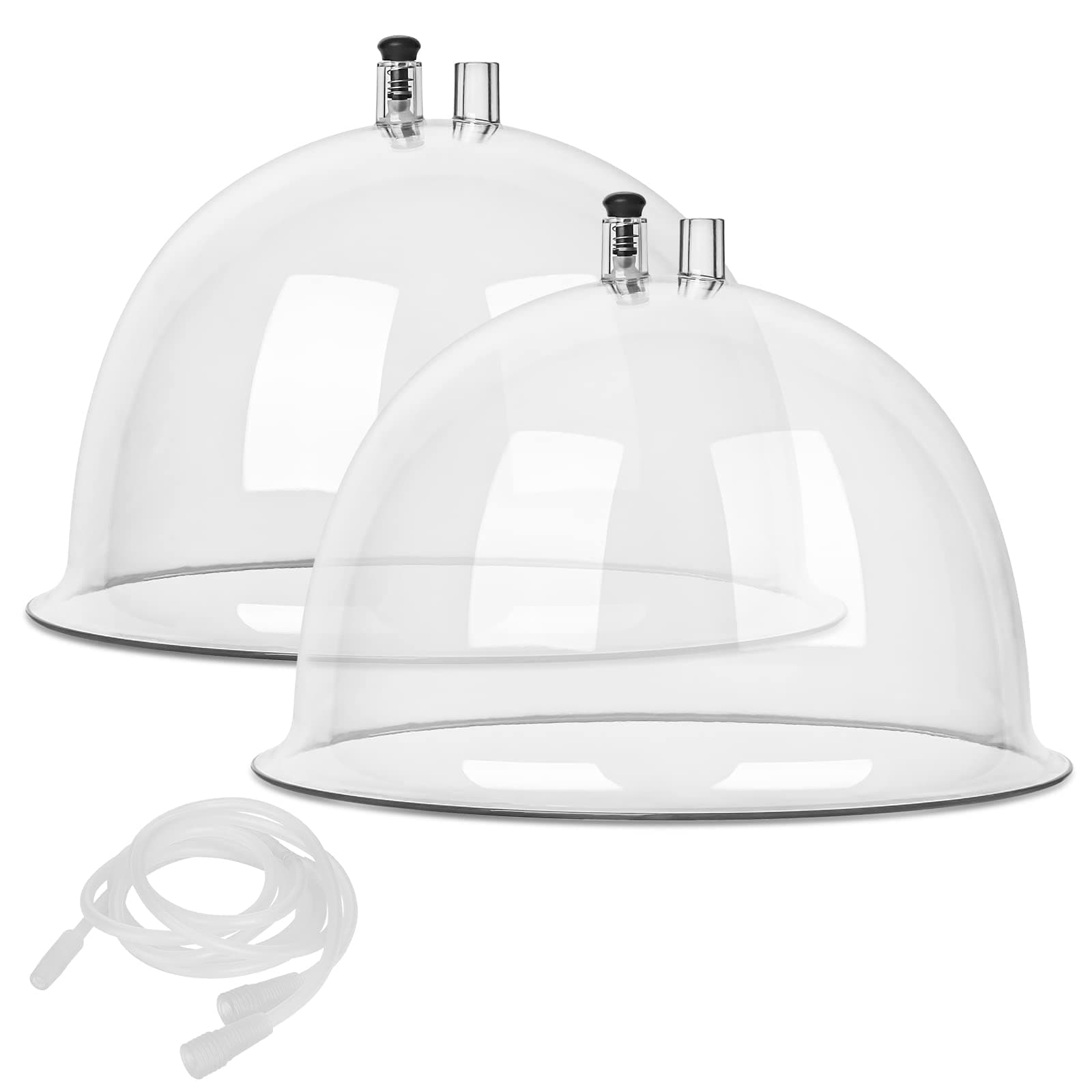 Titoe 180mL Vacuum Therapy Cups Extra-Large Vacuum Cupping Machine Accessories XXL Vacuum Therapy Back Massage Body Shape Guasha Cups Sets with Y-Hose(180mL