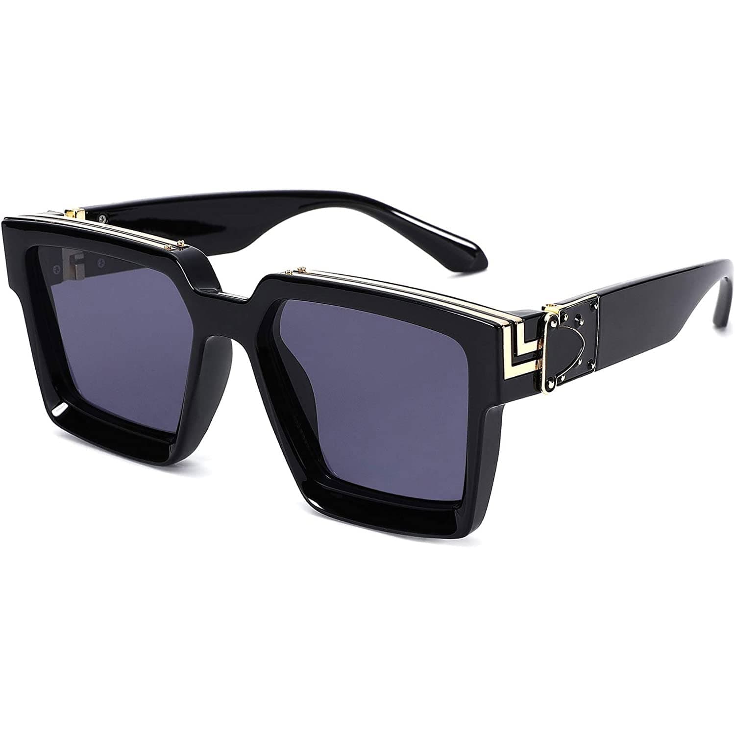 Square Oversized Sunglasses Women Men Thick Frame Rectangle Sun Glasses Stylish Square Eyeglasses Vintage Lightweight UV400 Protection for Shopping Outdoor Sport Hiking Fishing