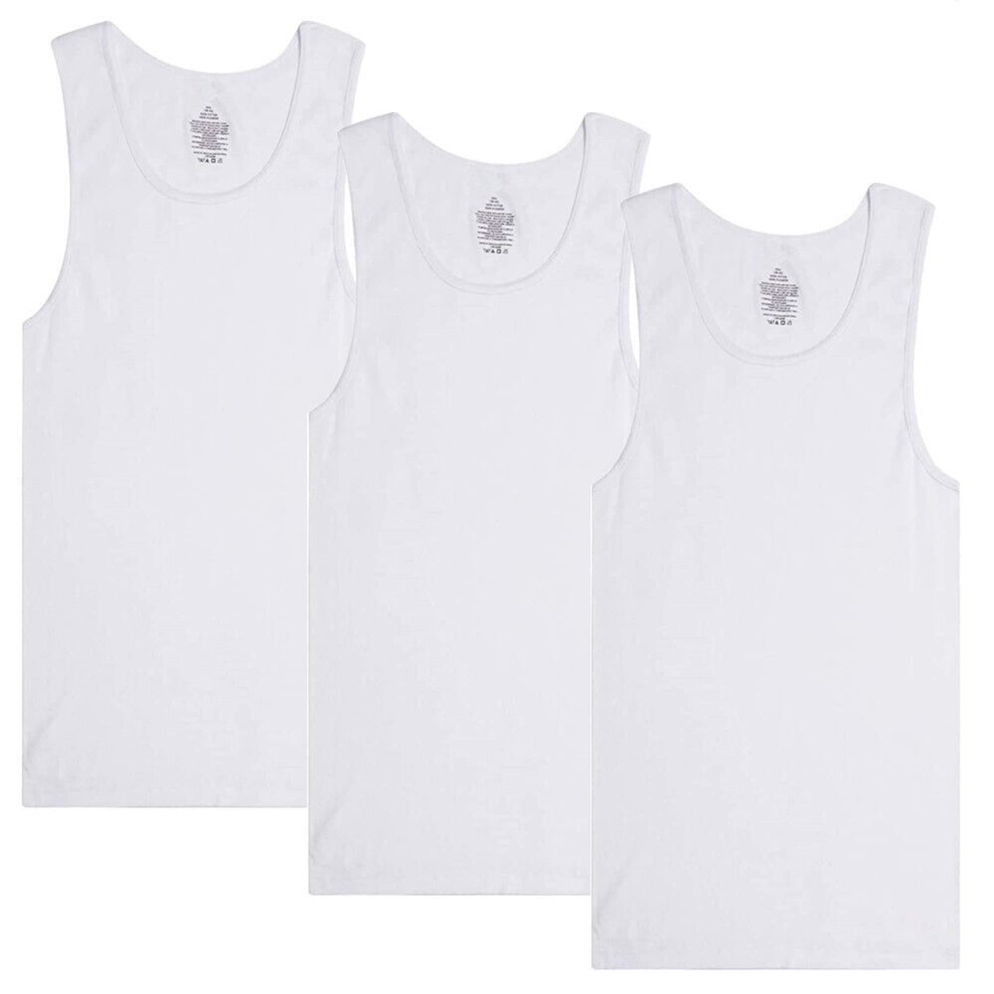 Efit 3-6 Pack Men's 100% Cotton A-Shirts Undershirt Plain Ribbed Tank Top