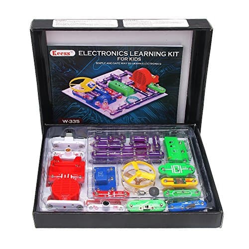 KEESS Electronics Learning Kit for Kids, Best Educational Electric Building Blocks or Circuit Kit to Learn About Electricity and Circuits, 31 pcs, W335