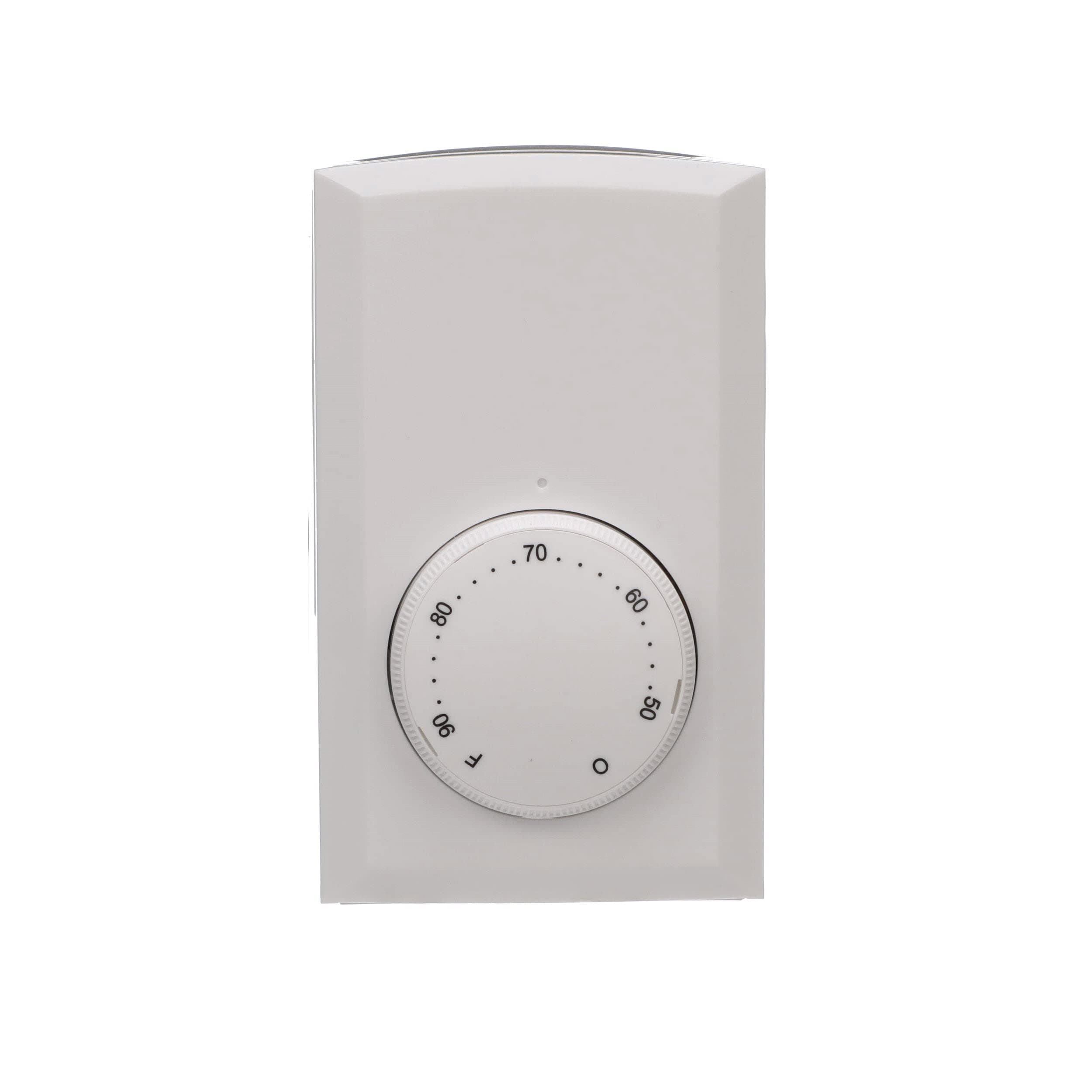 Cadet T5 Series Mechanical Wall Thermostats Double Pole Non-Programmable (Model: T522-W, Part: 72866), 22 Amp, 120/240 or 208 Volt, White