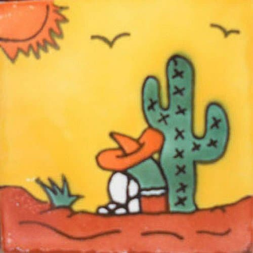 Hand Painted Talavera Mexican Tile 4"x4"