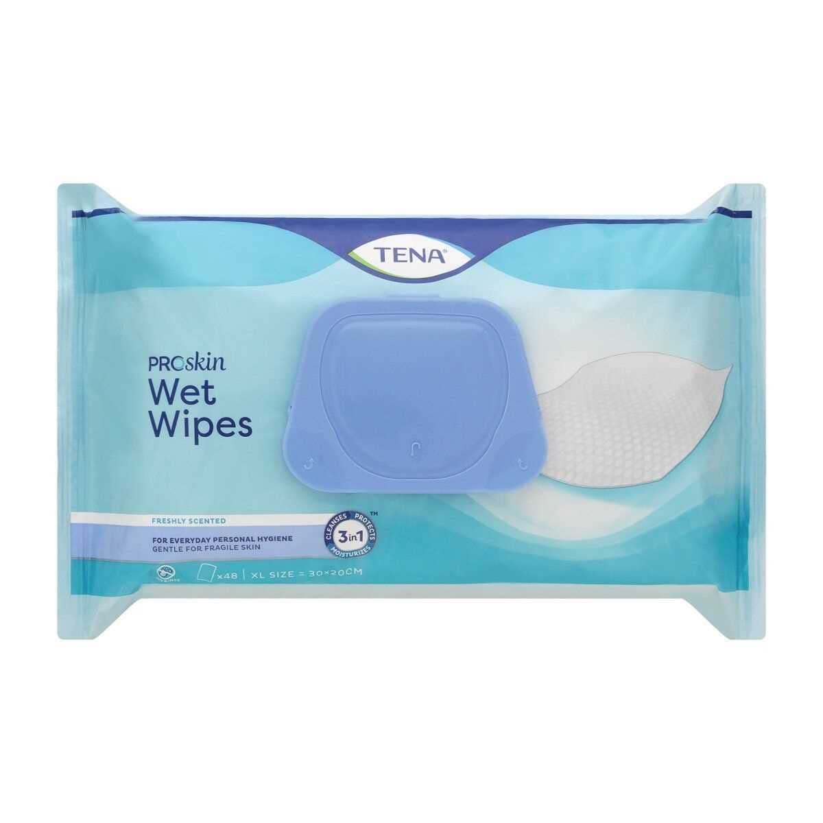 TENA Wet Wipe with plastic lid