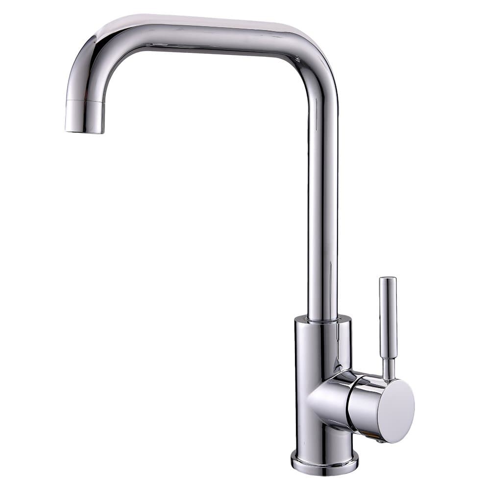 Wtape home Modern Simple Single Handle Polished Chrome Monobloc Kitchen Sink Taps,Swivel Spout Single Hole Kitchen Sink Tap