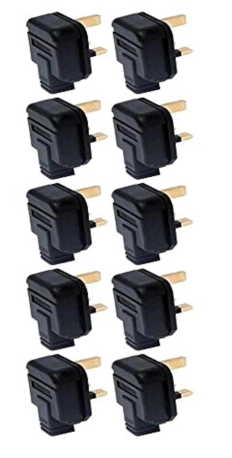 Permaplug Rubber Plugs 3-Pin 13A Black Pack of 10