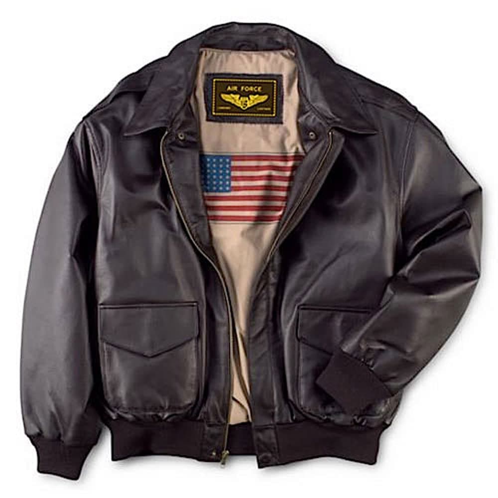 Landing Leathers Men Air Force A-2 Leather Flight Bomber Jacket (Also available in Big & Tall)