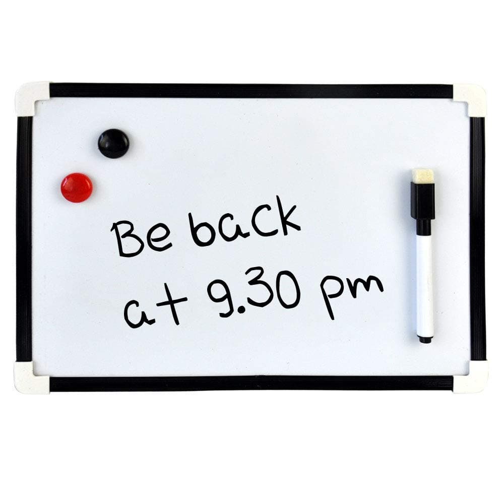 A4 Dry Small White Board Wipe Magnetic Whiteboard Mini Office Notice Memo White Board Pen & Eraser with an easy hang string attachment