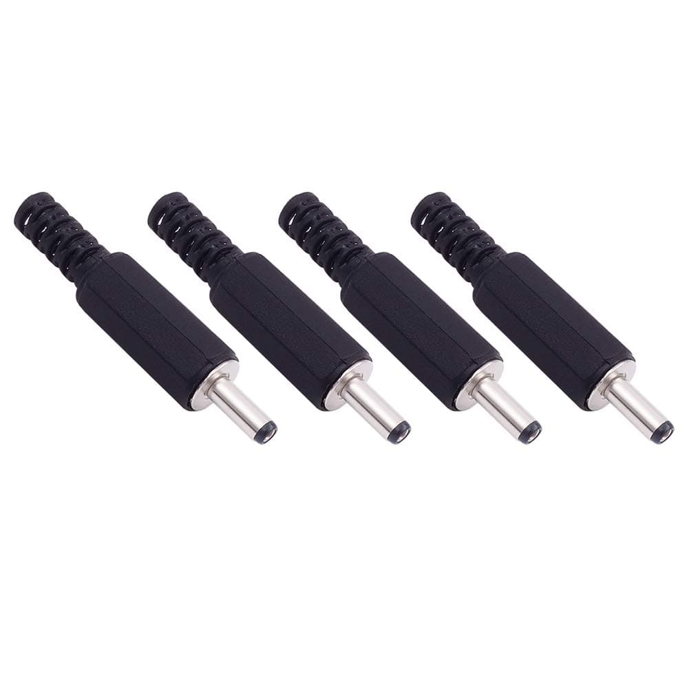 (4 Pack) Replacement 3.5mm x 1.35mm DC Power Male Plug Solder Type Power Supply Jack Connector Adapter for Power Cable Repair
