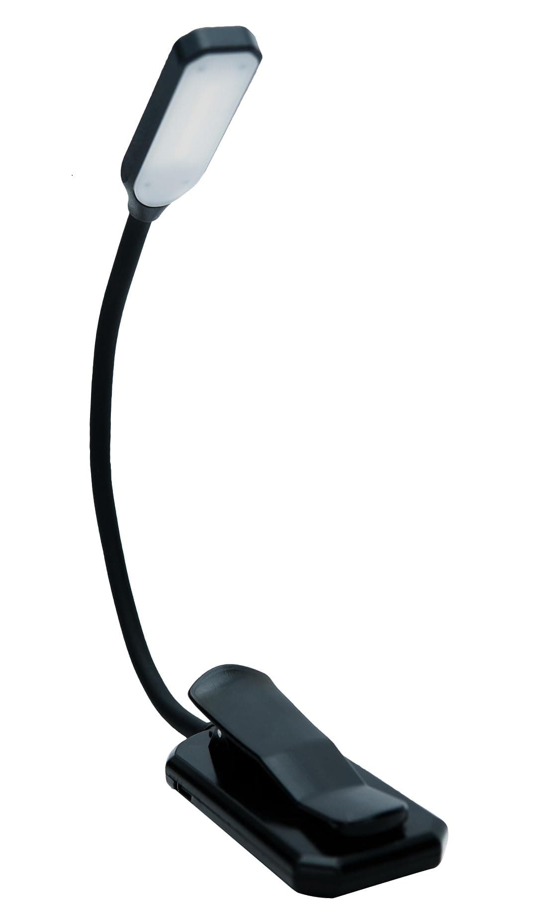 AMIS Direct LED Reading Light Rechargeable Book Light Clip on Book Lamp with Flexible Neck and 3 Brightness Eye Care Black