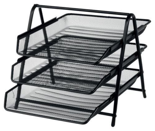 3 Tier Range Black Wire Mesh 3 Tier Desk Letter Trays